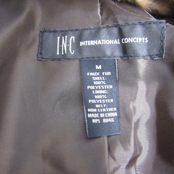 INC Leopard Print Fur Jack -Missing Belt - Picture 5 of 6